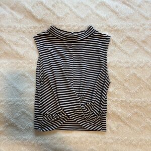 Navy and white top shop crop top